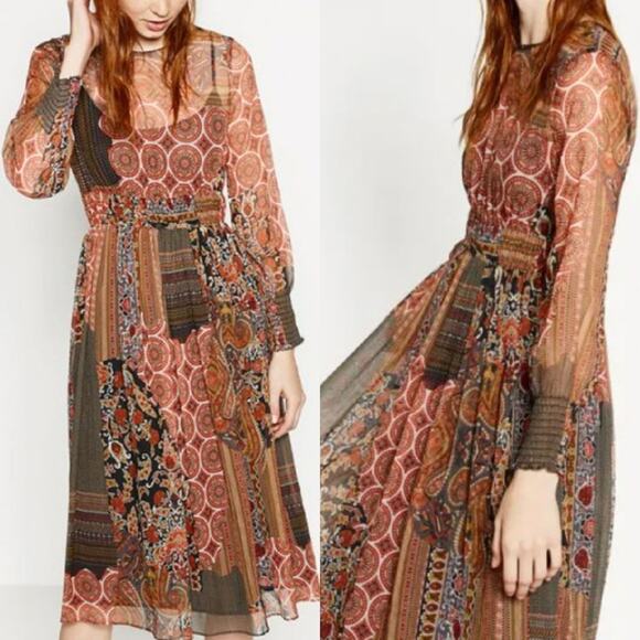 Zara Patchwork Boho Dress - Picture 1 of 4